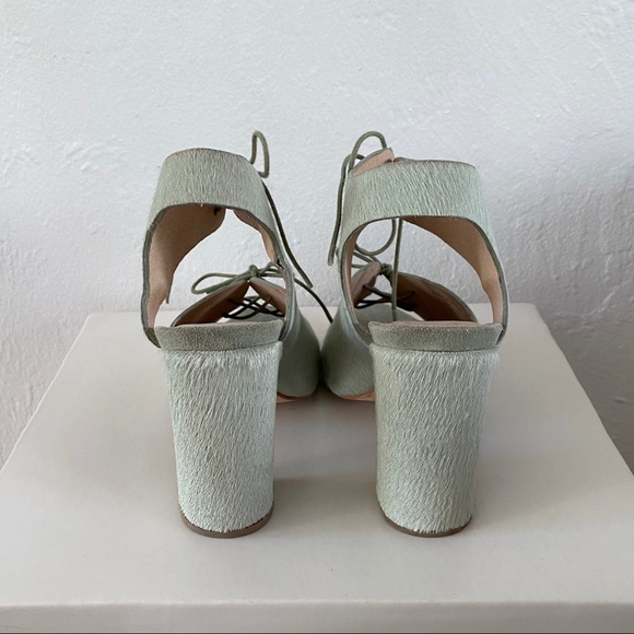 Charlotte Stone Gabe Aquamist Calf Hair Shooties Lace-Up Heels - Picture 4 of 5